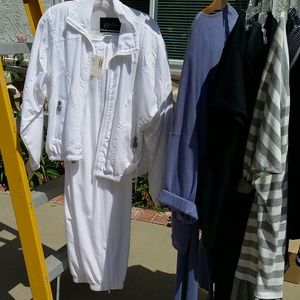 White nylon sweat suit